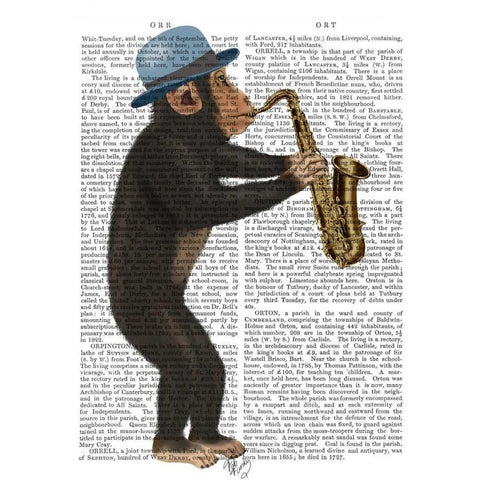 Monkey Playing Saxophone White Modern Wood Framed Art Print by Fab Funky