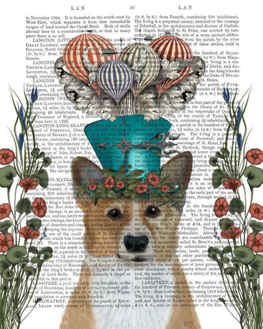 Corgi Milliners Dog Black Ornate Wood Framed Art Print with Double Matting by Fab Funky