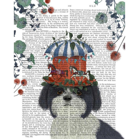 Shih Tzu Milliners Dog Gold Ornate Wood Framed Art Print with Double Matting by Fab Funky