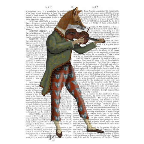 Fox Minstrel Black Modern Wood Framed Art Print with Double Matting by Fab Funky