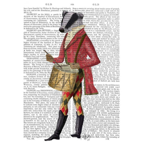 Badger Minstrel White Modern Wood Framed Art Print by Fab Funky