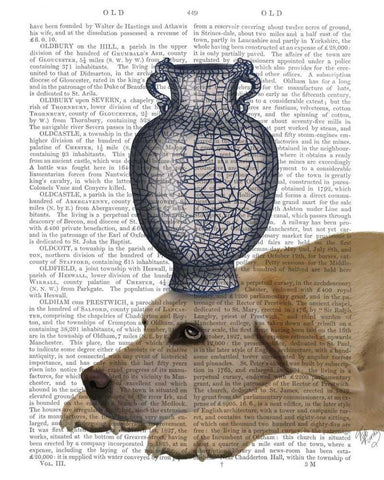 Labrador with Blue Vase White Modern Wood Framed Art Print with Double Matting by Fab Funky