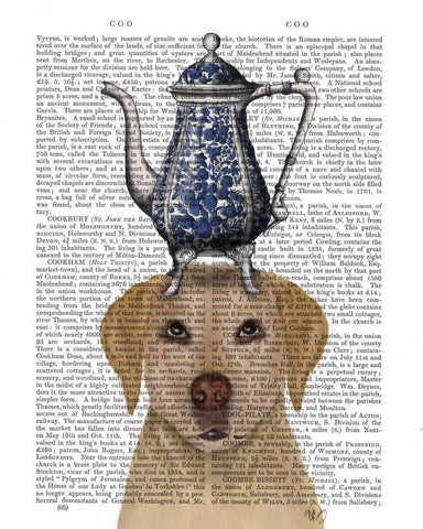 Labrador with Teapot White Modern Wood Framed Art Print with Double Matting by Fab Funky