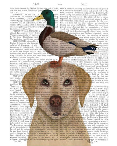 Labrador and Duck White Modern Wood Framed Art Print with Double Matting by Fab Funky