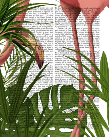 Flamingo Peering White Modern Wood Framed Art Print with Double Matting by Fab Funky