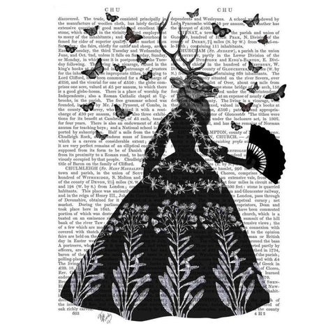 Black Deer White Modern Wood Framed Art Print by Fab Funky