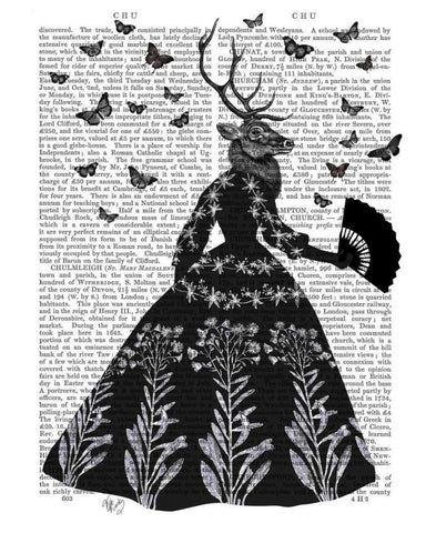 Black Deer Black Ornate Wood Framed Art Print with Double Matting by Fab Funky