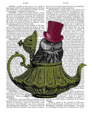 Owl In Teapot White Modern Wood Framed Art Print with Double Matting by Fab Funky