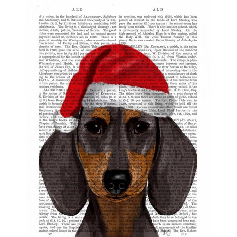 Dachshund White Modern Wood Framed Art Print by Fab Funky