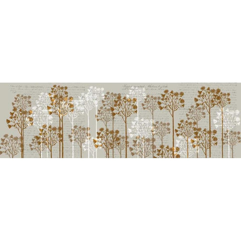 Floral Trees, Honey Gold Ornate Wood Framed Art Print with Double Matting by Fab Funky