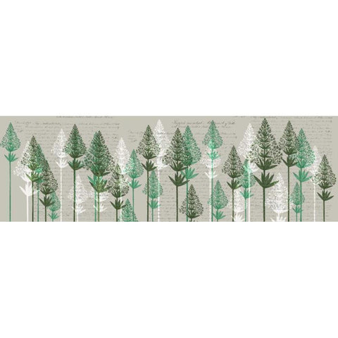 Leafy Pines, Juniper Black Modern Wood Framed Art Print with Double Matting by Fab Funky