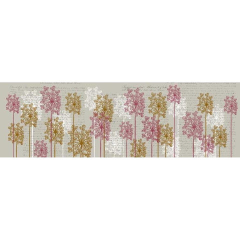 Bubble Trees, Pink and Gold Black Modern Wood Framed Art Print with Double Matting by Fab Funky