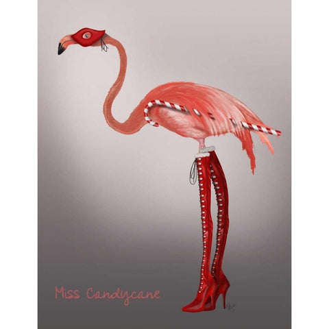 Miss Candycane White Modern Wood Framed Art Print by Fab Funky