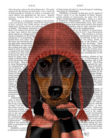 Dachshund in Pink Hat and Scarf White Modern Wood Framed Art Print with Double Matting by Fab Funky