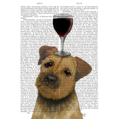 Dog Au Vin, Border Terrier Black Modern Wood Framed Art Print with Double Matting by Fab Funky