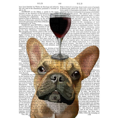 Dog Au Vin, French Bulldog White Modern Wood Framed Art Print by Fab Funky