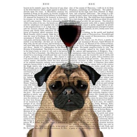 Dog Au Vin, Pug White Modern Wood Framed Art Print by Fab Funky