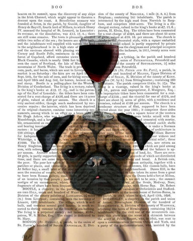 Dog Au Vin, Pug White Modern Wood Framed Art Print with Double Matting by Fab Funky