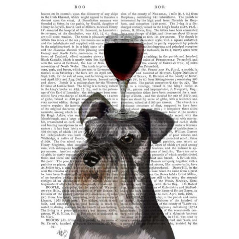 Dog Au Vin, Schnauzer Black Modern Wood Framed Art Print with Double Matting by Fab Funky