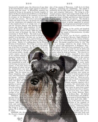 Dog Au Vin, Schnauzer Black Ornate Wood Framed Art Print with Double Matting by Fab Funky