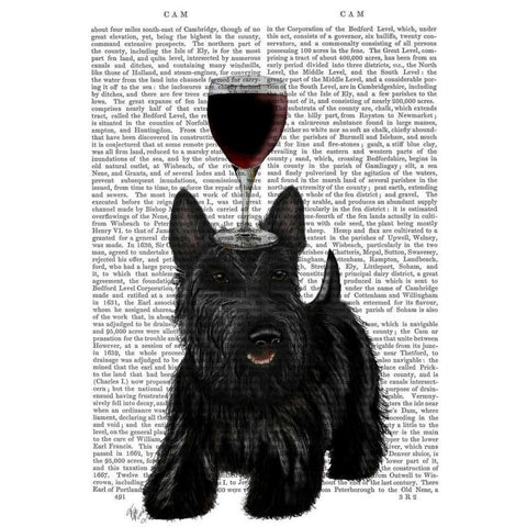 Dog Au Vin, Scottish Terrier Gold Ornate Wood Framed Art Print with Double Matting by Fab Funky