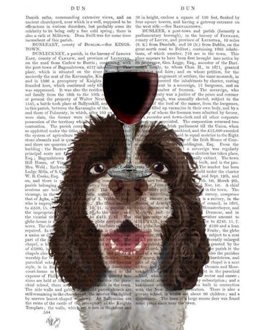 Dog Au Vin, Springer Spaniel White Modern Wood Framed Art Print with Double Matting by Fab Funky