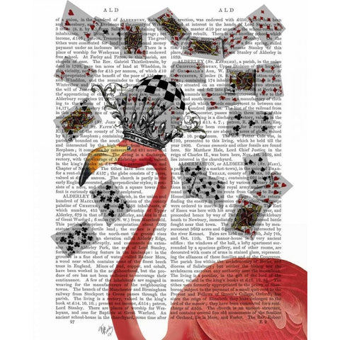 Flamingo and Cards White Modern Wood Framed Art Print by Fab Funky