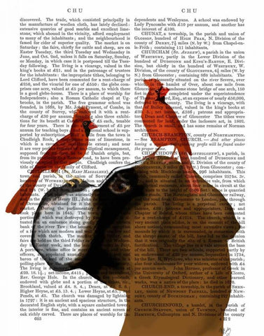 Boxer and Red Cardinals White Modern Wood Framed Art Print with Double Matting by Fab Funky