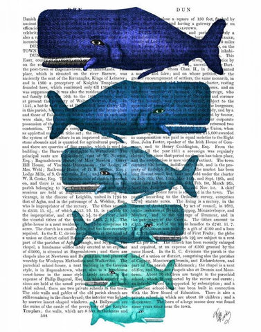 Blue Whale Family White Modern Wood Framed Art Print with Double Matting by Fab Funky