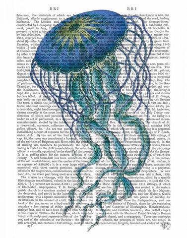 Blue Jellyfish 1 White Modern Wood Framed Art Print with Double Matting by Fab Funky