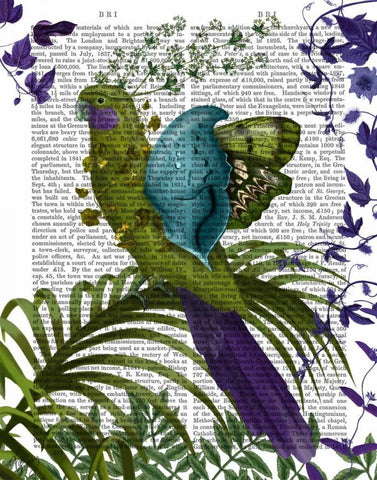 Fantasy Parrot 1 White Modern Wood Framed Art Print with Double Matting by Fab Funky