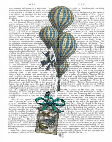 Balloon and Bird Cage 2 Black Ornate Wood Framed Art Print with Double Matting by Fab Funky