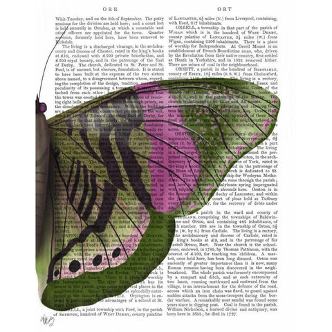 Butterfly in Green and Pink b White Modern Wood Framed Art Print by Fab Funky