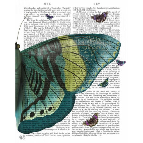 Butterfly in Turquoise and Yellow b White Modern Wood Framed Art Print by Fab Funky