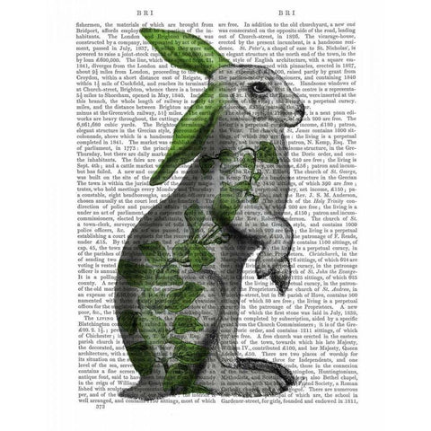 Hare with Green Ears White Modern Wood Framed Art Print by Fab Funky