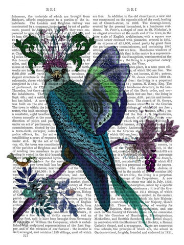 Blue Falcon White Modern Wood Framed Art Print with Double Matting by Fab Funky