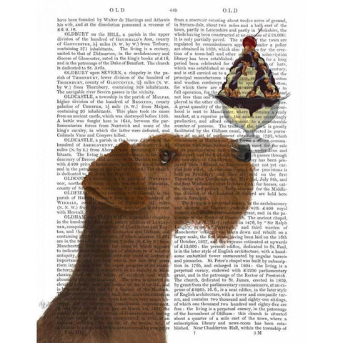 Airedale Ice Cream White Modern Wood Framed Art Print by Fab Funky