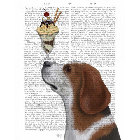 Beagle Ice Cream Black Modern Wood Framed Art Print with Double Matting by Fab Funky