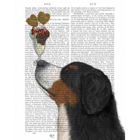 Bernese Ice Cream Black Modern Wood Framed Art Print with Double Matting by Fab Funky