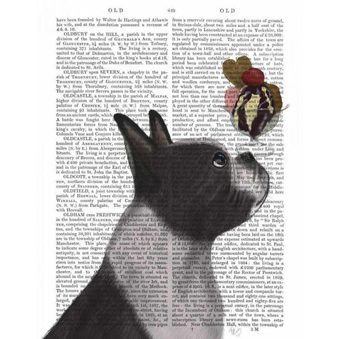 Boston Terrier Ice Cream Gold Ornate Wood Framed Art Print with Double Matting by Fab Funky