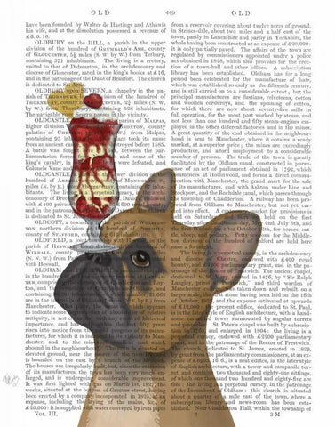 French Bulldog Ice Cream Black Ornate Wood Framed Art Print with Double Matting by Fab Funky