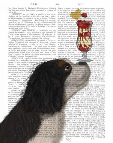 Cavalier King Charles, Black White, Ice Cream White Modern Wood Framed Art Print with Double Matting by Fab Funky