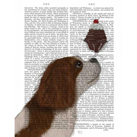 Cavalier King Charles, Brown White, Ice Cream Gold Ornate Wood Framed Art Print with Double Matting by Fab Funky