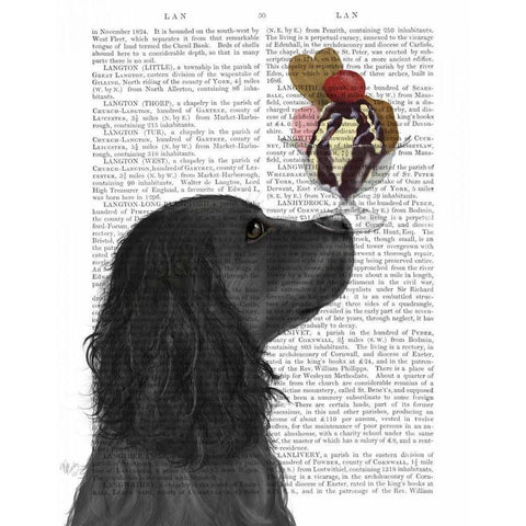 Cocker Spaniel, Black, Ice Cream Gold Ornate Wood Framed Art Print with Double Matting by Fab Funky