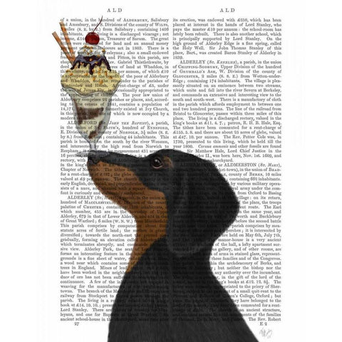 Dachshund, Black and Tan, Ice Cream White Modern Wood Framed Art Print by Fab Funky