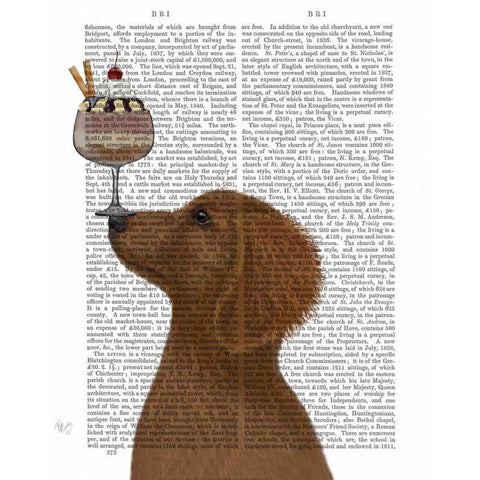 Dachshund, Gold, Ice Cream White Modern Wood Framed Art Print by Fab Funky