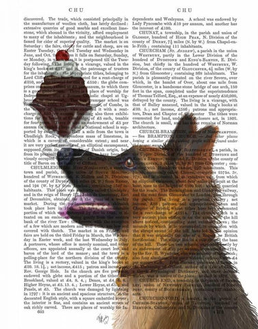 German Shepherd Ice Cream White Modern Wood Framed Art Print with Double Matting by Fab Funky