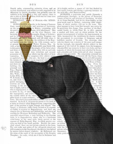 Great Dane, Black, Ice Cream Black Ornate Wood Framed Art Print with Double Matting by Fab Funky