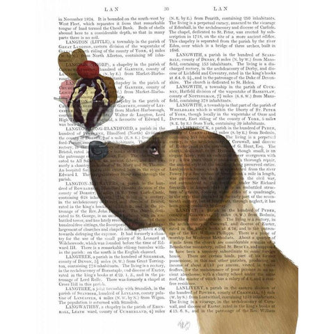 Great Dane, Tan, Ice Cream Black Modern Wood Framed Art Print with Double Matting by Fab Funky