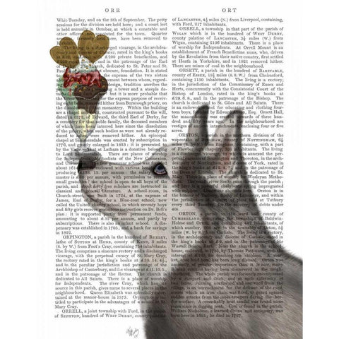 Husky Ice Cream Black Modern Wood Framed Art Print with Double Matting by Fab Funky